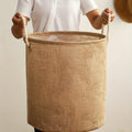 Cotton Linen Waterproof Foldable Laundry Basket — main product photo
