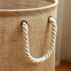 Cotton Linen Waterproof Foldable Laundry Basket — product detail view