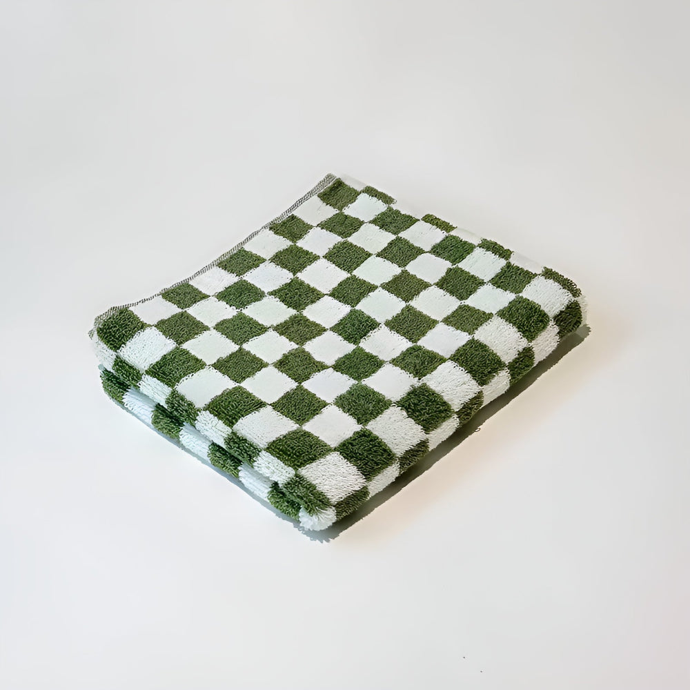 Retro Checkmate Cotton Towel — lifestyle shot