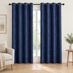 Gleam Chic Blackout Curtain in Midnight Drift, two panels at a living room window