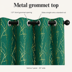 Whispering Forest Vein Blackout Curtain metal grommet top, 1.57 inch opening, sold as 1 panel 52 inches wide