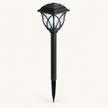 Solar garden stake lantern glowing cool white, White light option