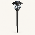 Solar garden stake lantern glowing cool white, White light option