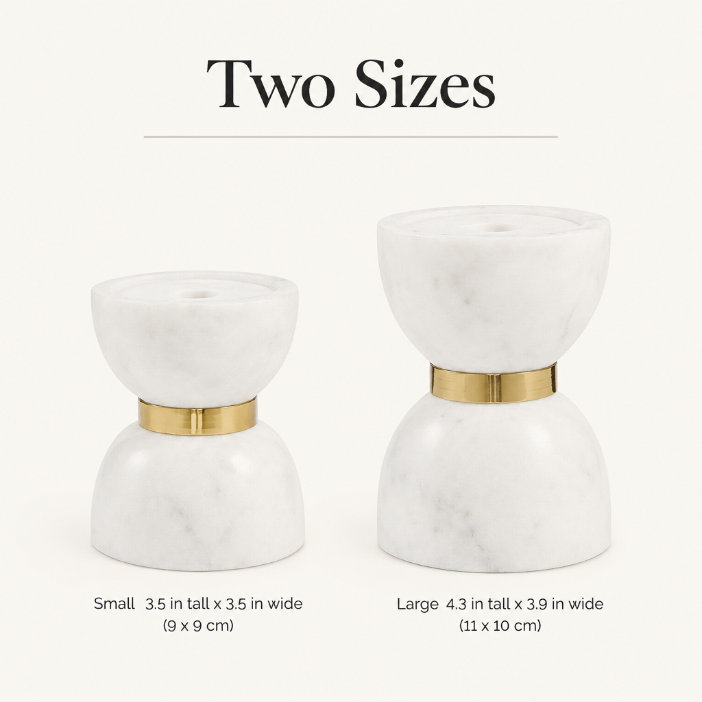 Colette sizes: Small 3.5 x 3.5 in (9 x 9 cm), Large 4.3 x 3.9 in (11 x 10 cm)