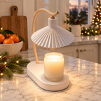 Ivory Maple candle warmer lamp on a kitchen counter at the holidays