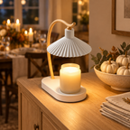 Ivory Maple candle warmer lamp on a dining sideboard at Thanksgiving