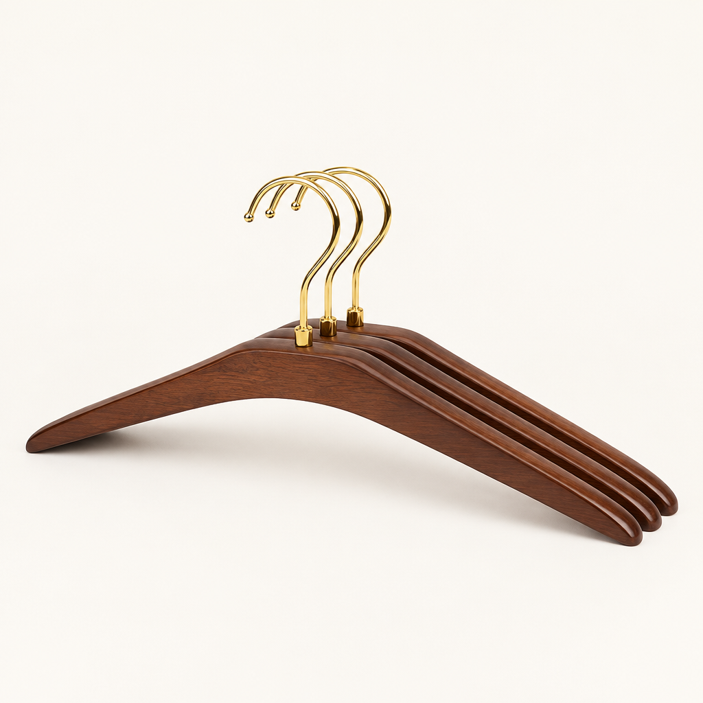 Golden Arc Wooden Hangers, Set of 3 — product photo