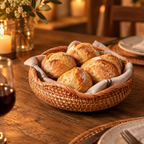 Stylish Handwoven Rattan Basket — styled in the home