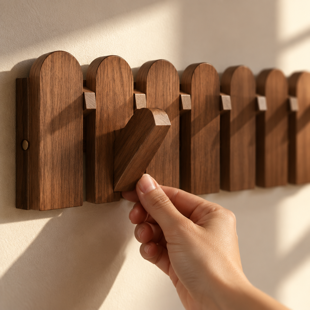 Piano Wooden Hook Wall Coat Rack — styled in the home