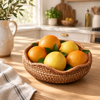 Stylish Handwoven Rattan Basket — in use at home