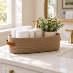 Harper Woven Storage Basket — in use at home