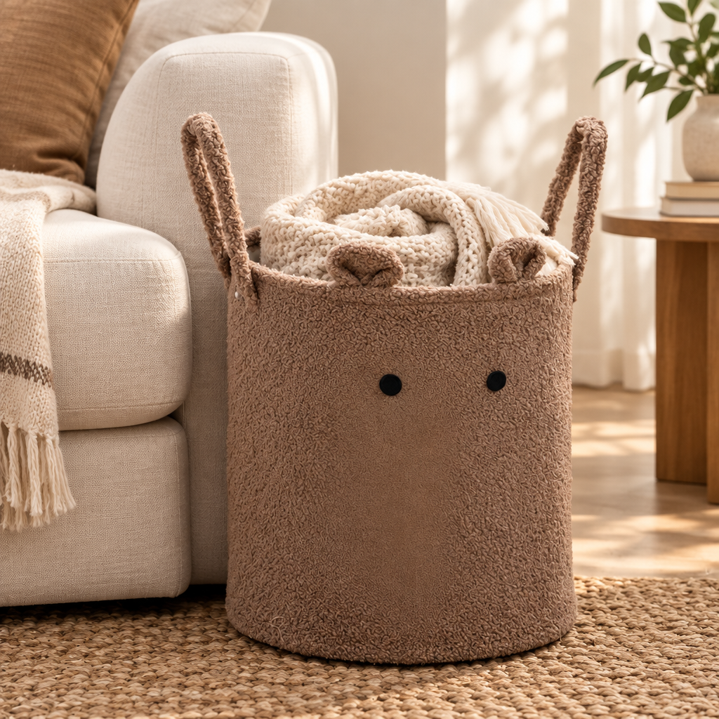 Bubbi Cute Lamb Laundry Storage Bin — styled in the home