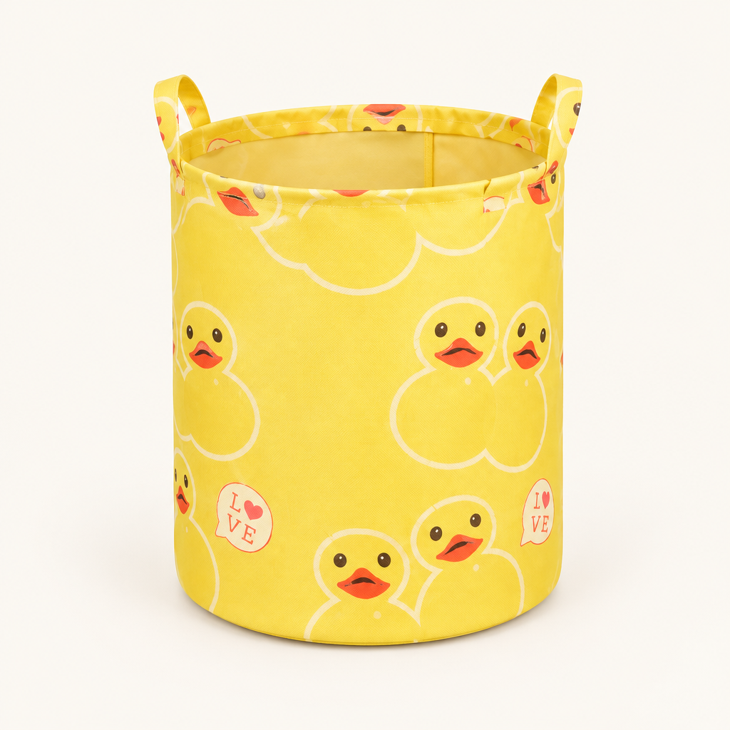 Happy Duck Waterproof Laundry Basket — product photo