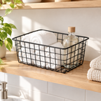 Durable Wire Storage Basket — styled in the home