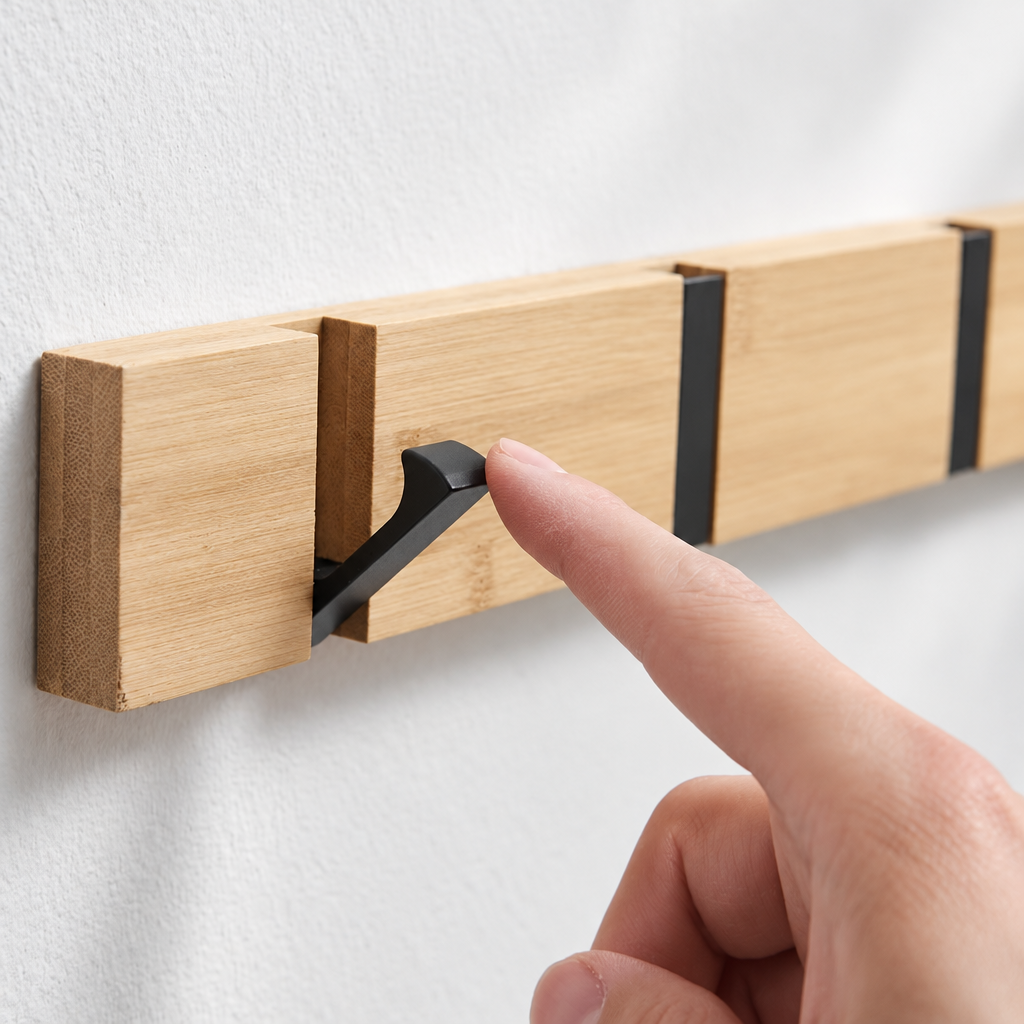 Functional Flip Wooden Wall Hook Rack — styled in the home