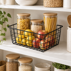Durable Wire Storage Basket — in use at home