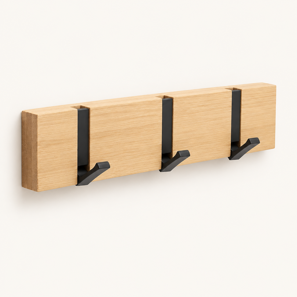 Functional Flip Wooden Wall Hook Rack — product photo