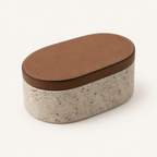 Marble Leather Lid Jewelry Storage Box — product photo