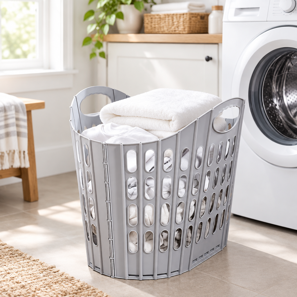 Multi-Purpose Foldable Storage Basket — in use at home