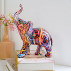 Artistic Elephant Graffiti Figurine — alternate angle view