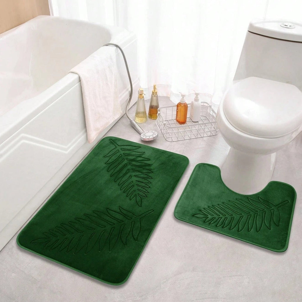 Lush Leaf Comfort Bath Mat Set - 2Pcs — product close-up