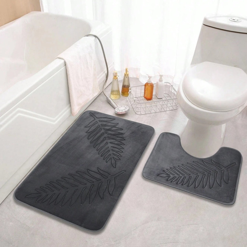 Lush Leaf Comfort Bath Mat Set - 2Pcs — alternate angle view