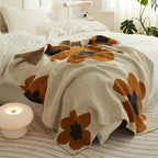 Aurora Bloom | Floral Knitted Blanket — additional view