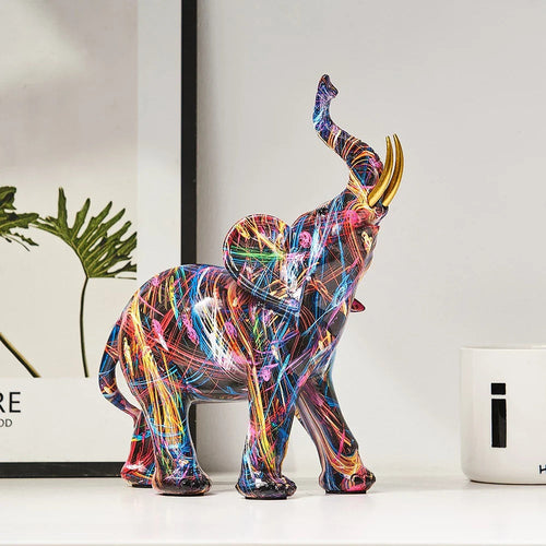 Artistic Elephant Graffiti Figurine — product detail view