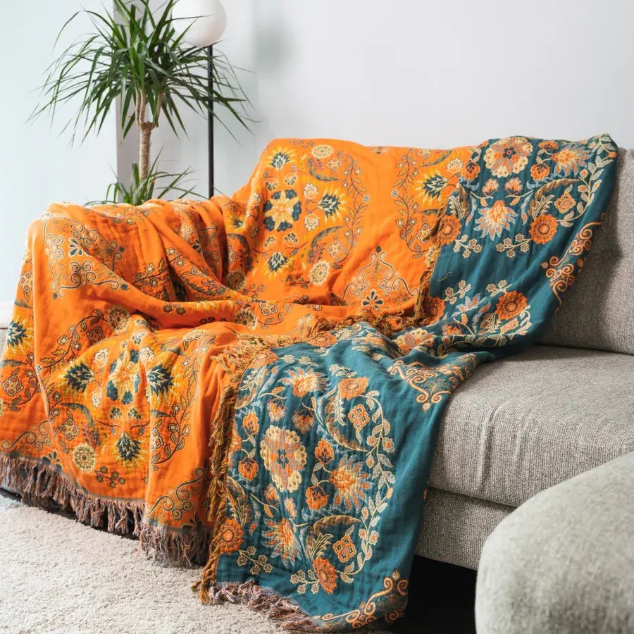 Marigold Reversible Throw Blanket — main product photo