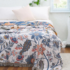 Reversible Floral Cotton Throw — view 8