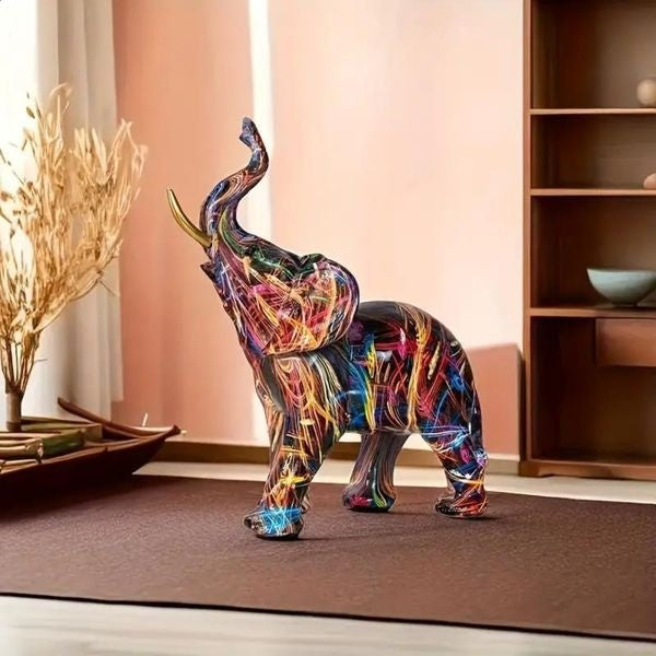Artistic Elephant Graffiti Figurine — product in use