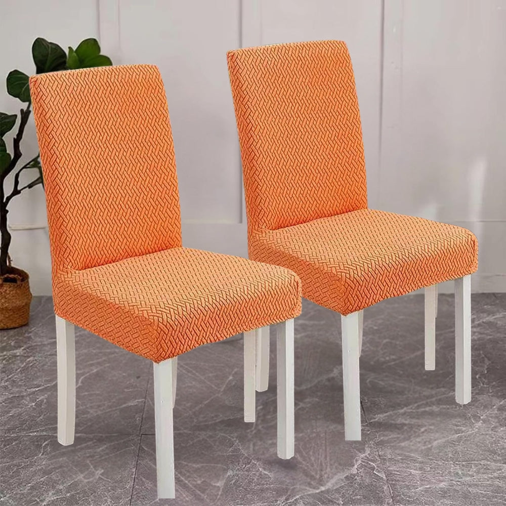 Sylva Jacquard Velvet Stretch Dining Chair Cover — size and scale reference