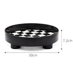 Round Checkerboard Storage Tray — alternate angle view