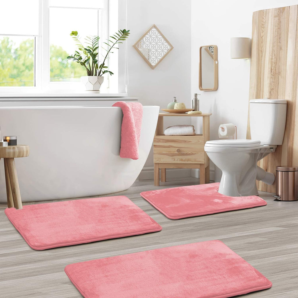 Luxurious Velvet Memory Foam Bath Mat - 3PCS Set — product close-up