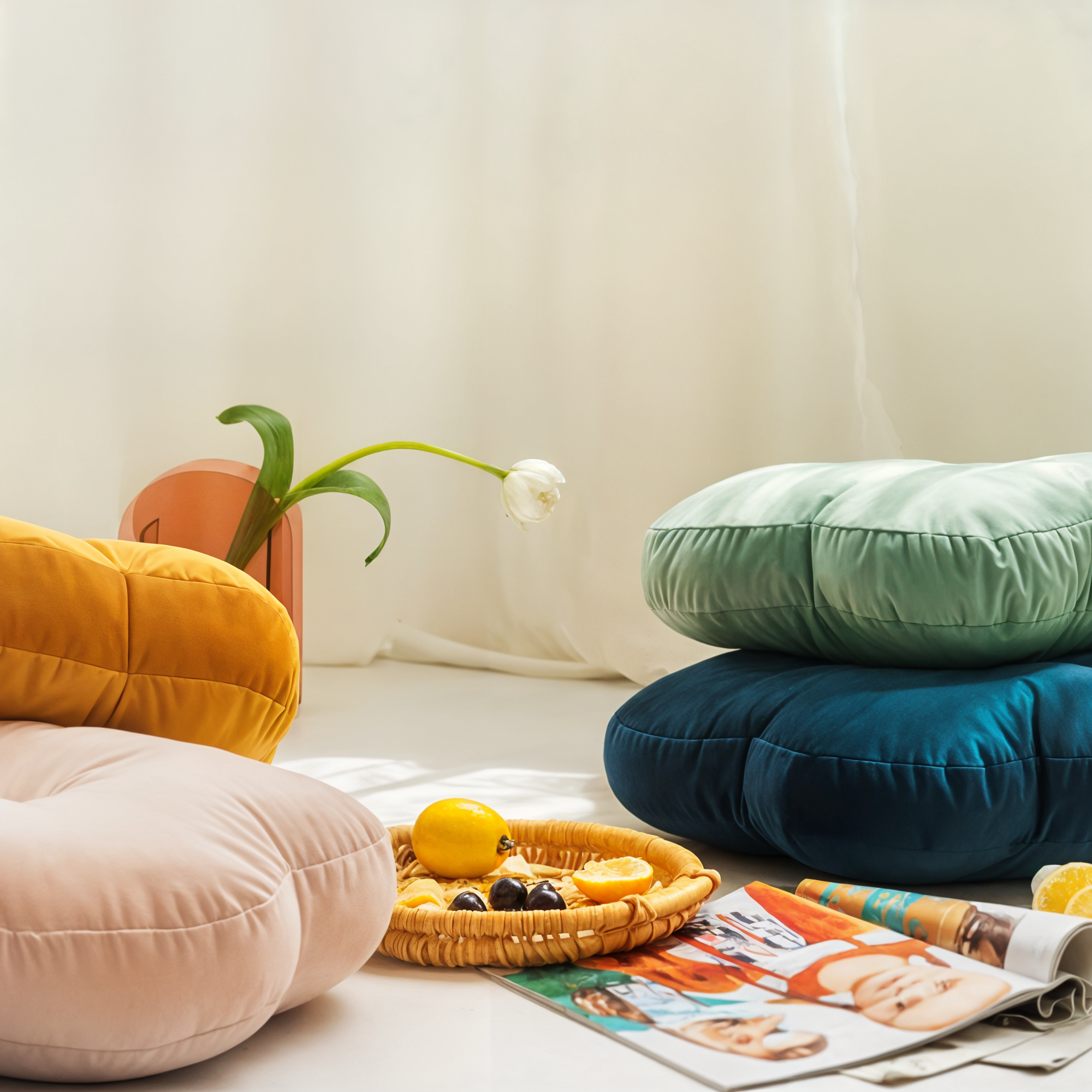 Plush Flower-Shaped Velvet Cushion — main product photo