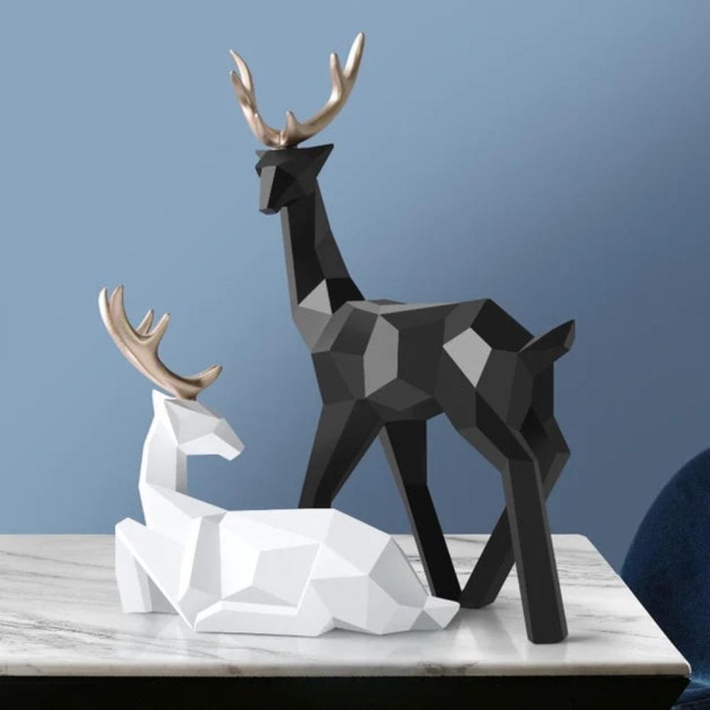 Creative Geometric Deer Figurine — alternate angle view