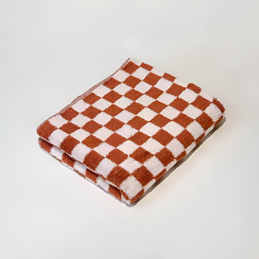 Retro Checkmate Cotton Towel — product feature detail