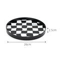 Round Checkerboard Storage Tray — material texture close-up