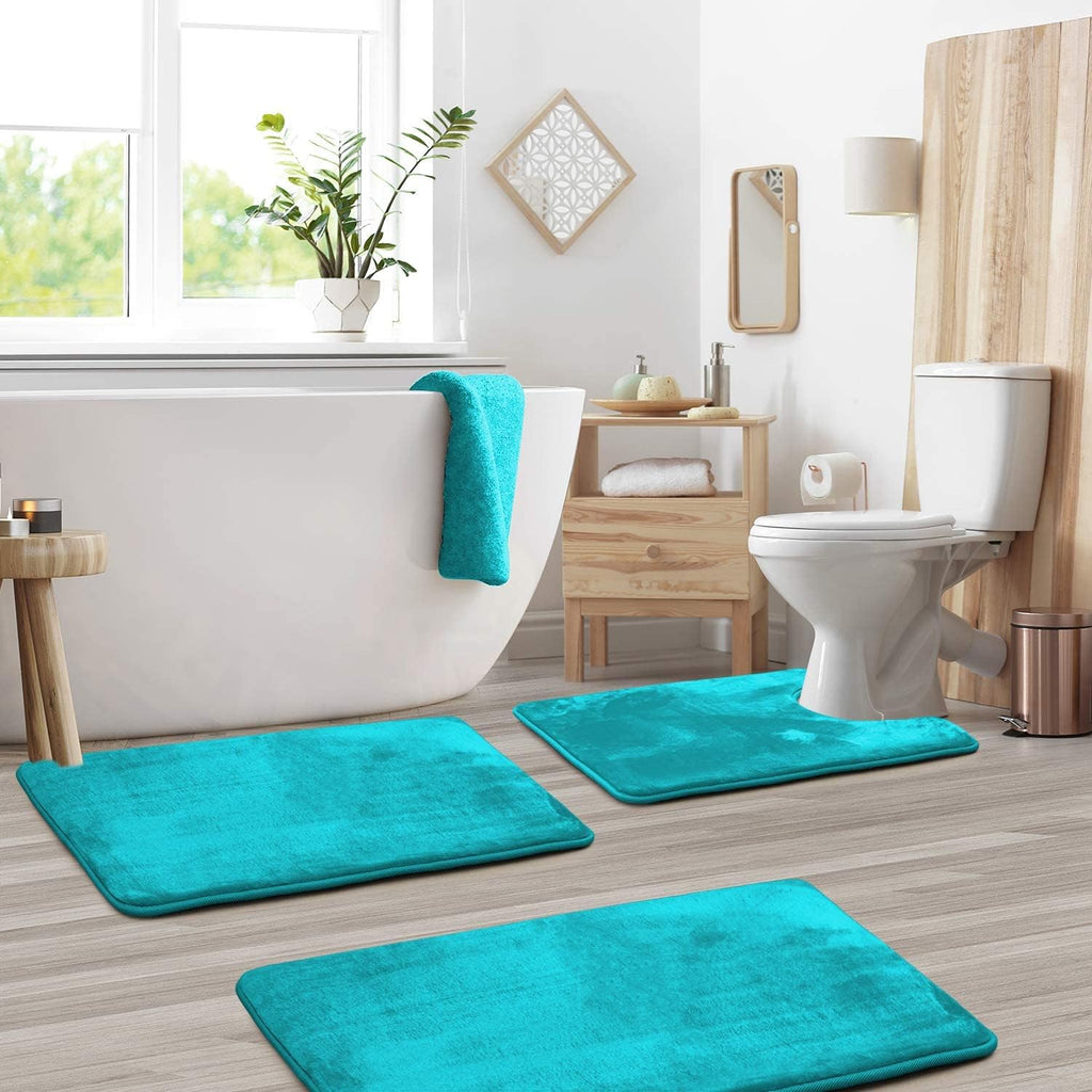 Luxurious Velvet Memory Foam Bath Mat - 3PCS Set — product detail view