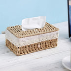 Lunor Braided Woven Tissue Box — lifestyle shot