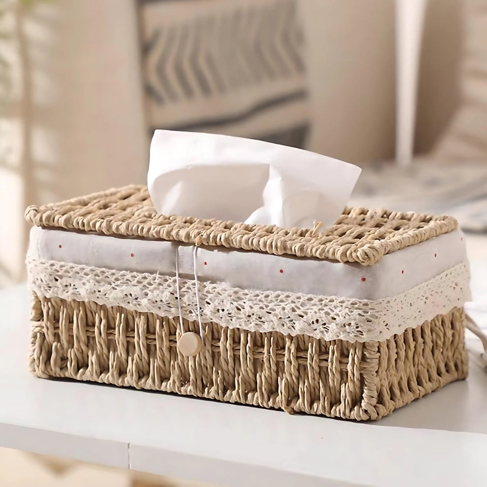 Lunor Braided Woven Tissue Box — main product photo