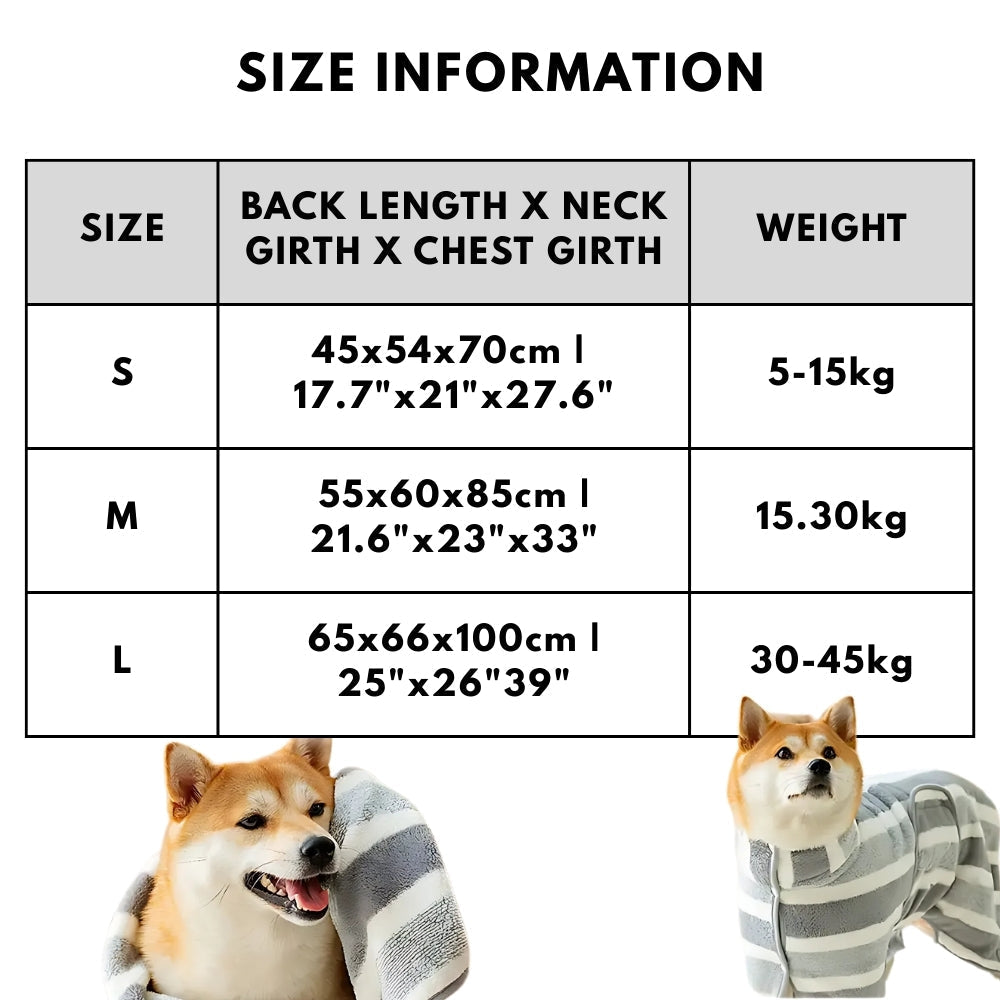 Gentle Touch Dog Drying Towel Robe — product detail view