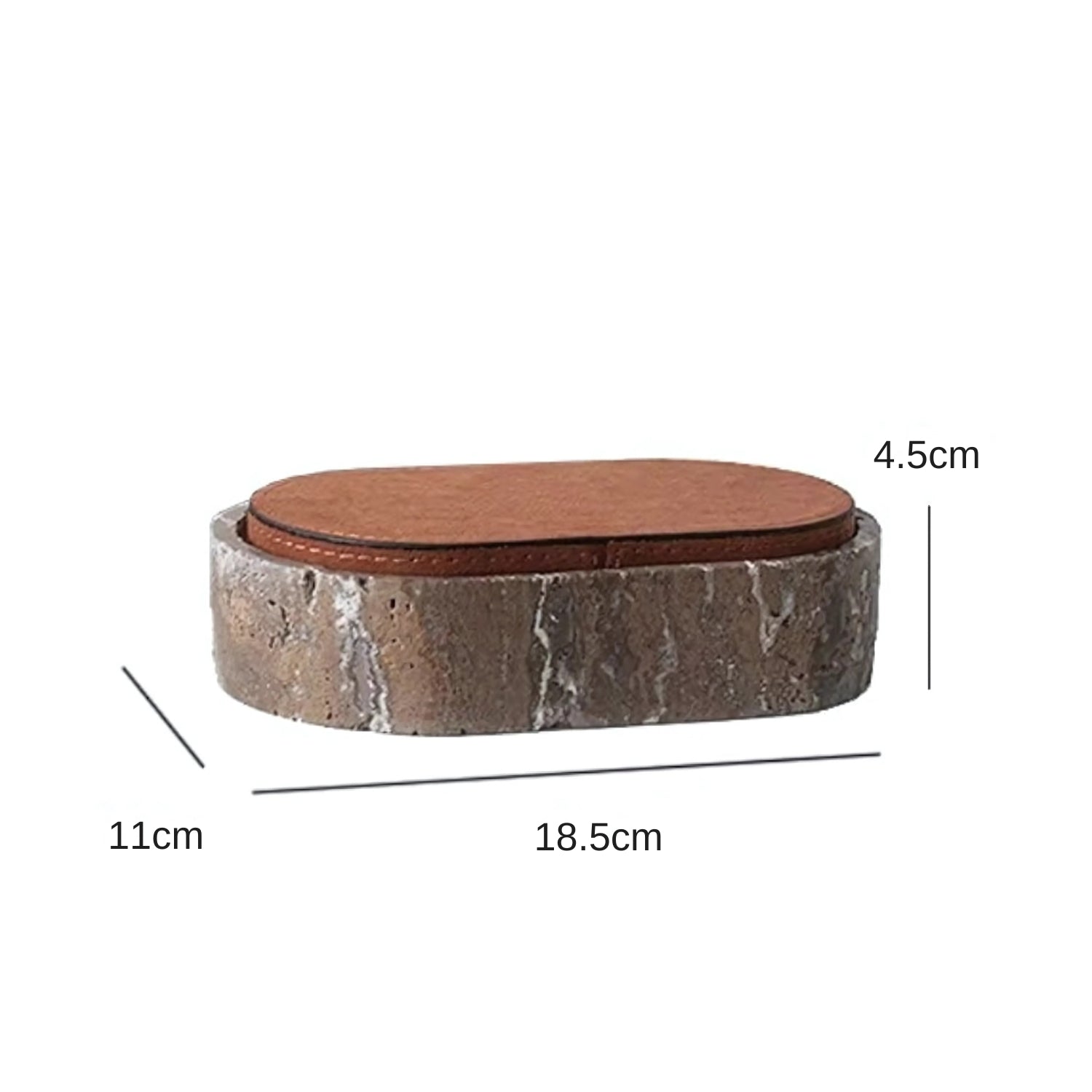 Marble Leather Lid Jewelry Storage Box — additional view