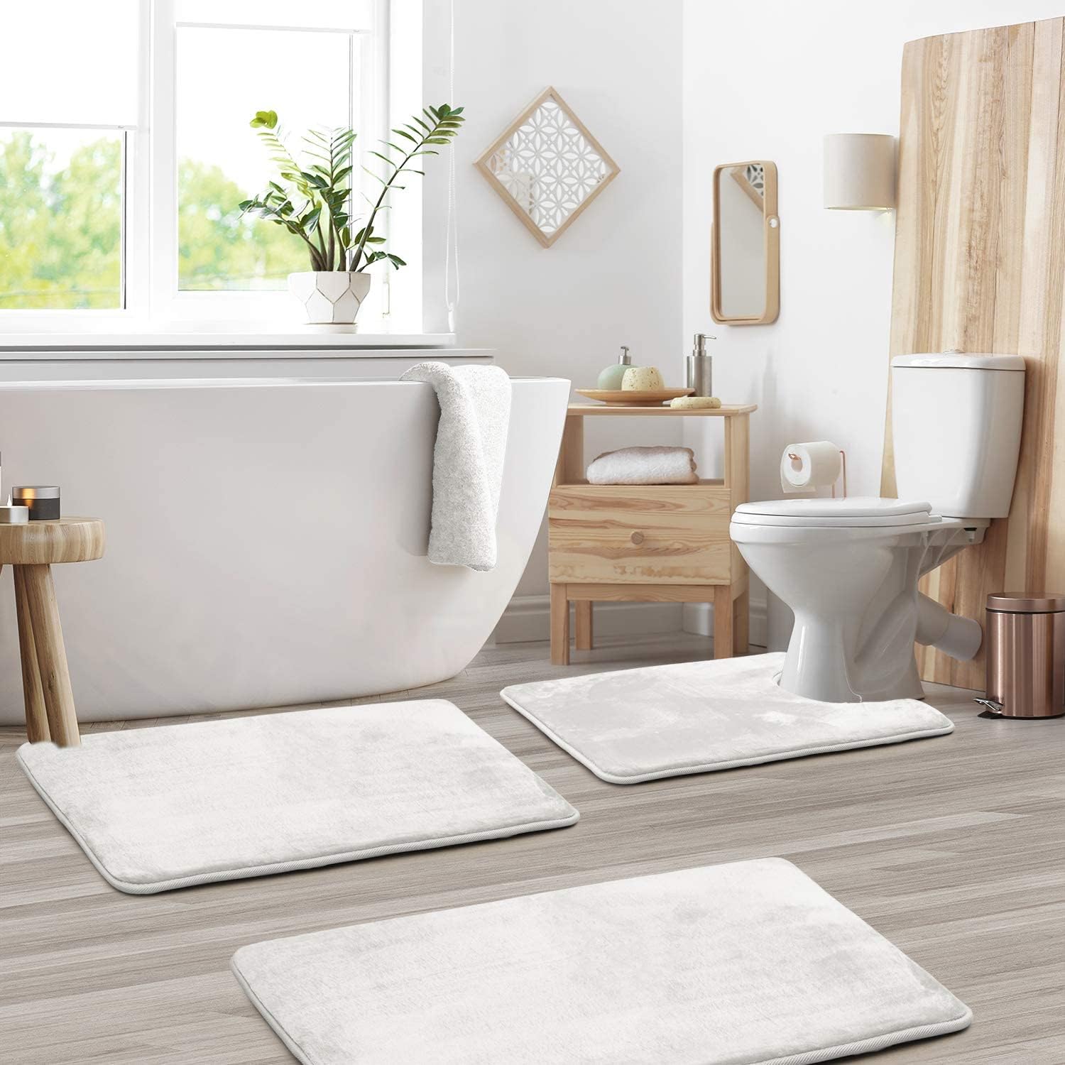 Luxurious Velvet Memory Foam Bath Mat - 3PCS Set — lifestyle shot