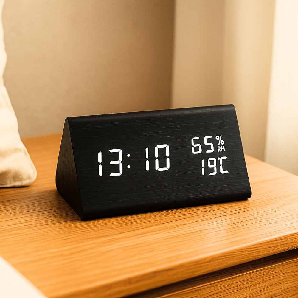 Elora Wooden LED Alarm Clock Digital Display — main product photo